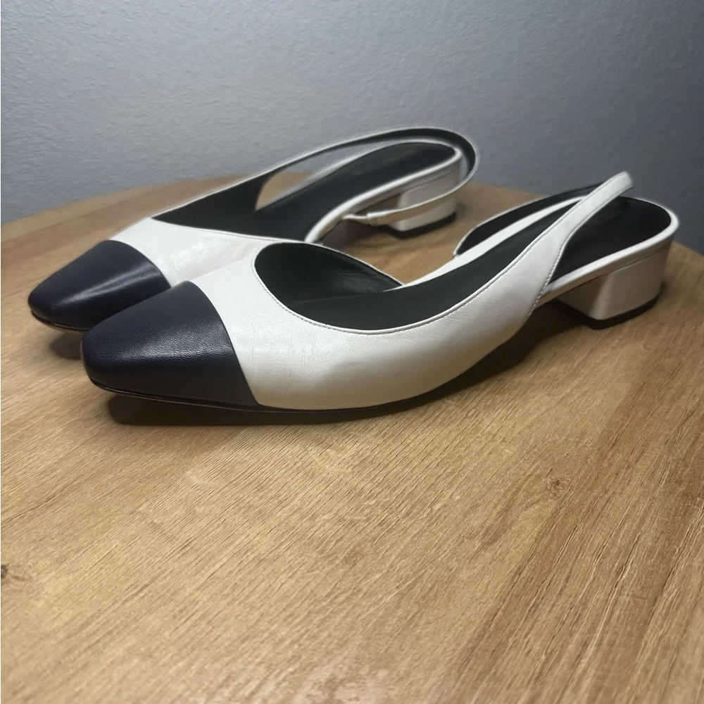 Veronica Beard Cecile Leather Cap-toe Slingback - Picture 2 of 11